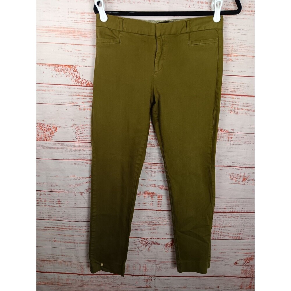 Banana Republic Sloan Pants Women's 4  Straight Leg Stretch  Button Zip Cotton